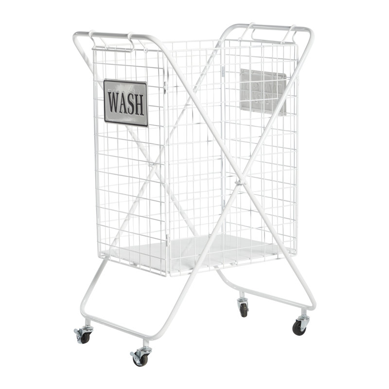Moultry Metal Free Standing Laundry Cart with Wheels