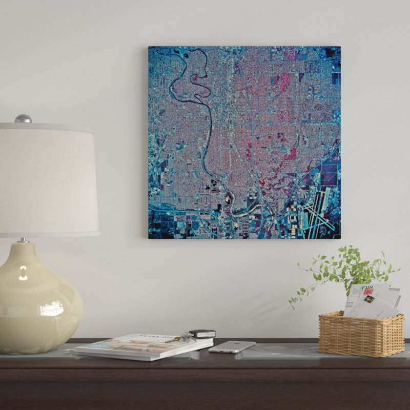 « wichita, kansas » par stocktrek images, impression sur toile tendue, H 26 po x l 26 po x P 1,5 po, Toile avec cadre noir