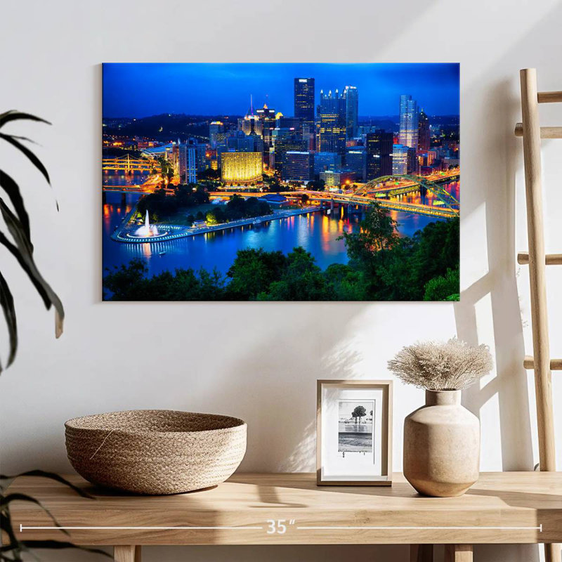 Vue panoramique du centre-ville de Sireci à Pittsburgh, H 16 po x l 24 po