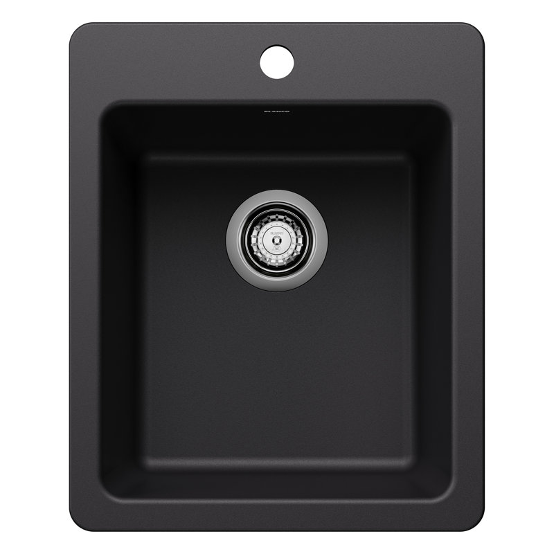 Liven SILGRANIT 17" Dual Mount Bar Sink, Coal Black