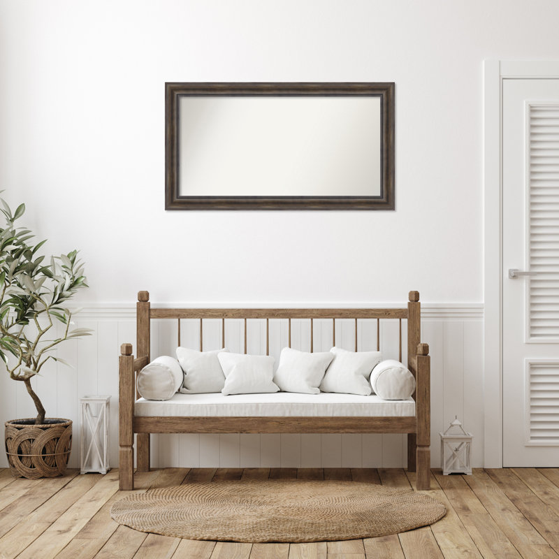 Miroir mural en bois massif Bostynn, Rectangle, H 26,5 po x l 47,5 po