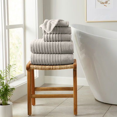 100% Zero-Twist Cotton Ribbed Bath Towels