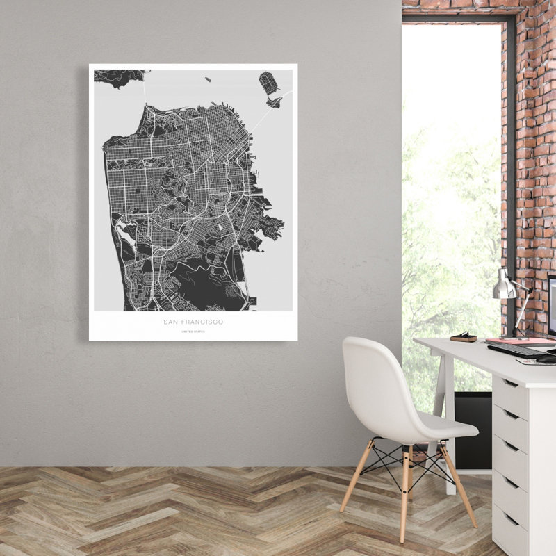 Carte graphique de San Francisco - Toile industrielle
