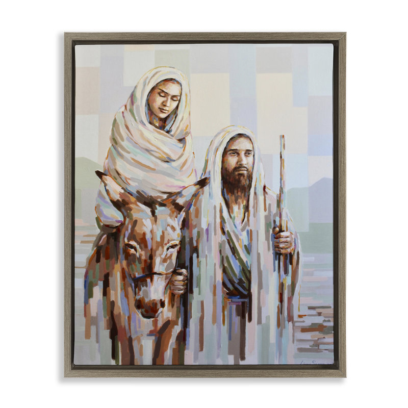 Art mural sur toile The Nativité, H 21 po x l 17 po, Cadre flottant orme Montalcino