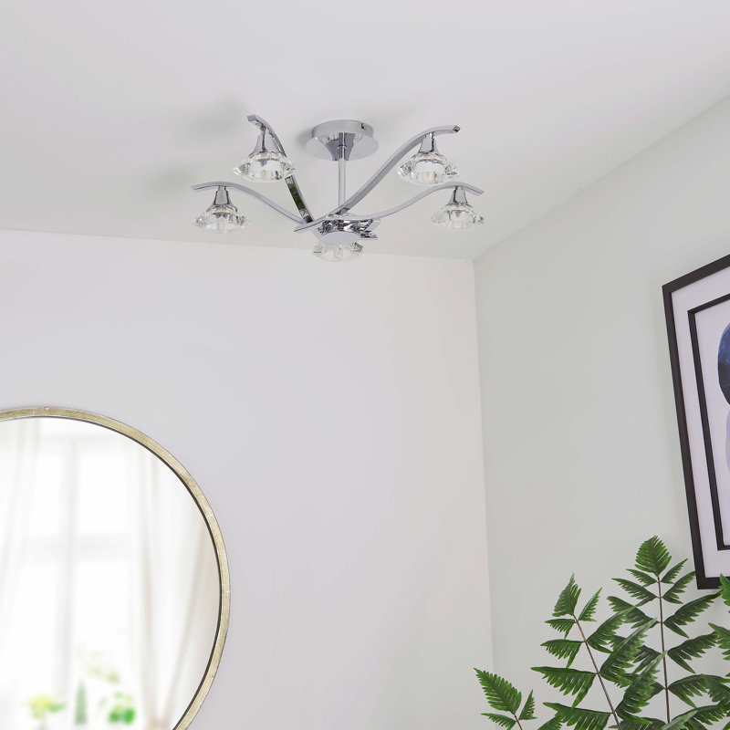 Danica Semi Flush Mount, Chrome