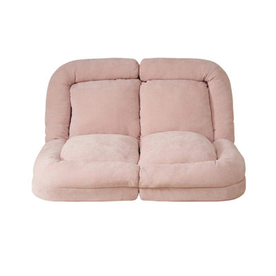 Convertible Flip Sofa, Floor Lazy Sofa Bed, Folding Upholstered Couch Bed With Adjustable Backrest, Metal Frame For Living Room Bedroom