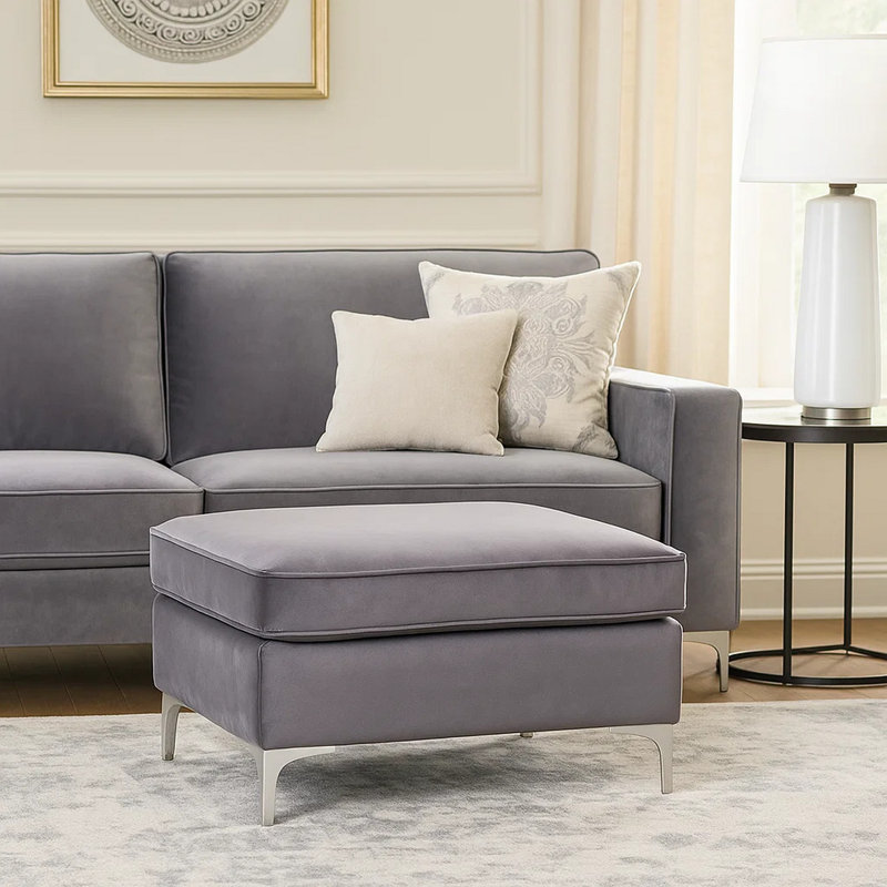 Repose-pieds Velvet, Velours gris