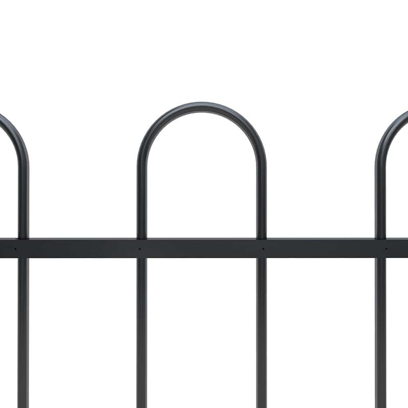 Fidela Black Metal Fence Panels Included, 110cm H x 680cm W x 2cm D