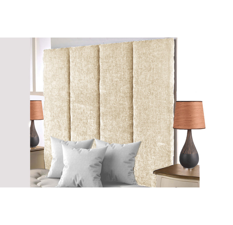 Upholstered Headboard, Cream Chenille, Kingsize (5')