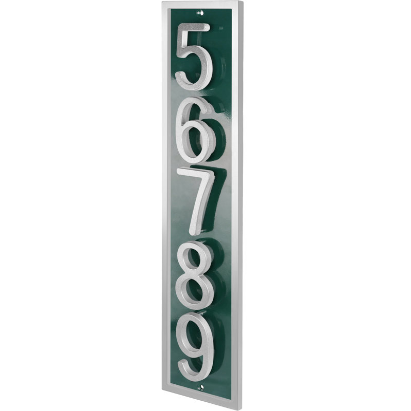 Plaque d'adresse flottante en aluminium Royal Shade, Argent argent, Oui, Vert