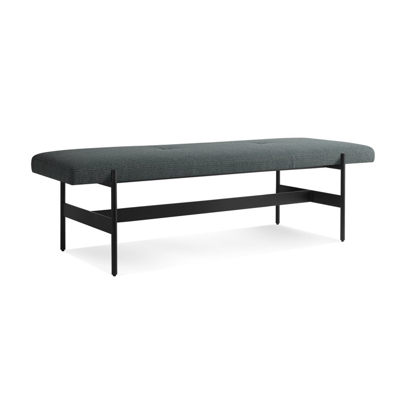 Banc de salle à manger Daybench, Manteau Maharam en persil / Oblivion, H 17 po x l 55 po x P 19 po