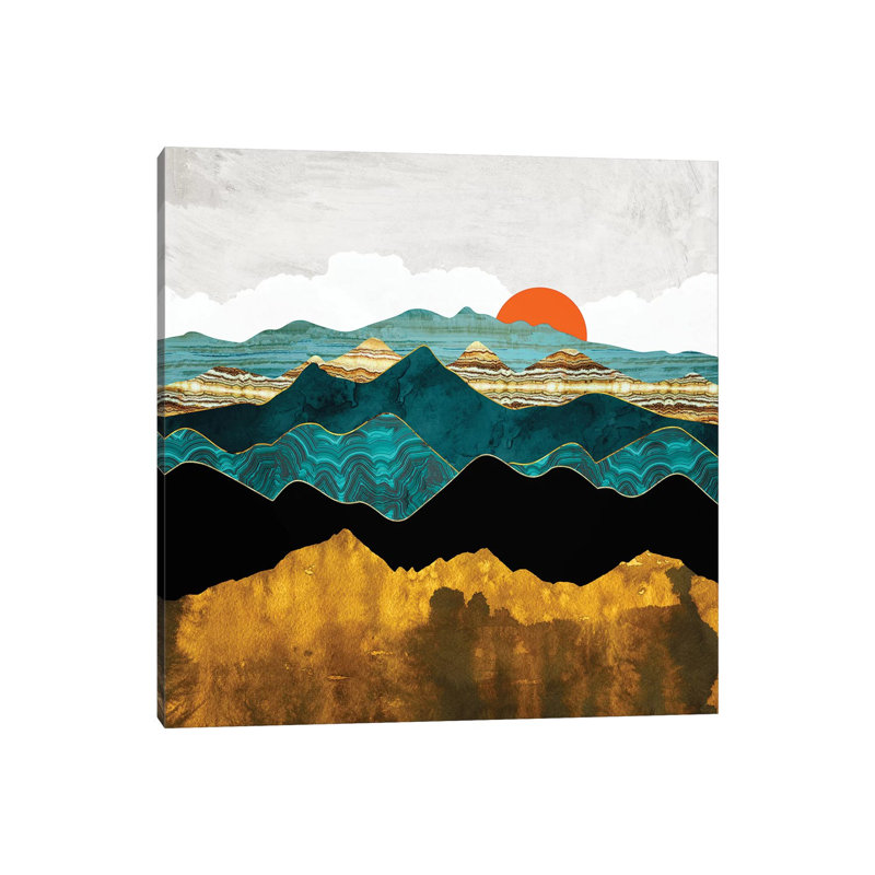Turquoise Vista - imprimé, Toile tendue, H 12 po x l 12 po x P 1,5 po