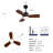 Wood Ceiling Fan With Lights Remote Control,Quiet DC Motor 3 Blade Ceiling Fans For Patio Living Room, Bedroom, Office,Indoor Outdoor-1539739004