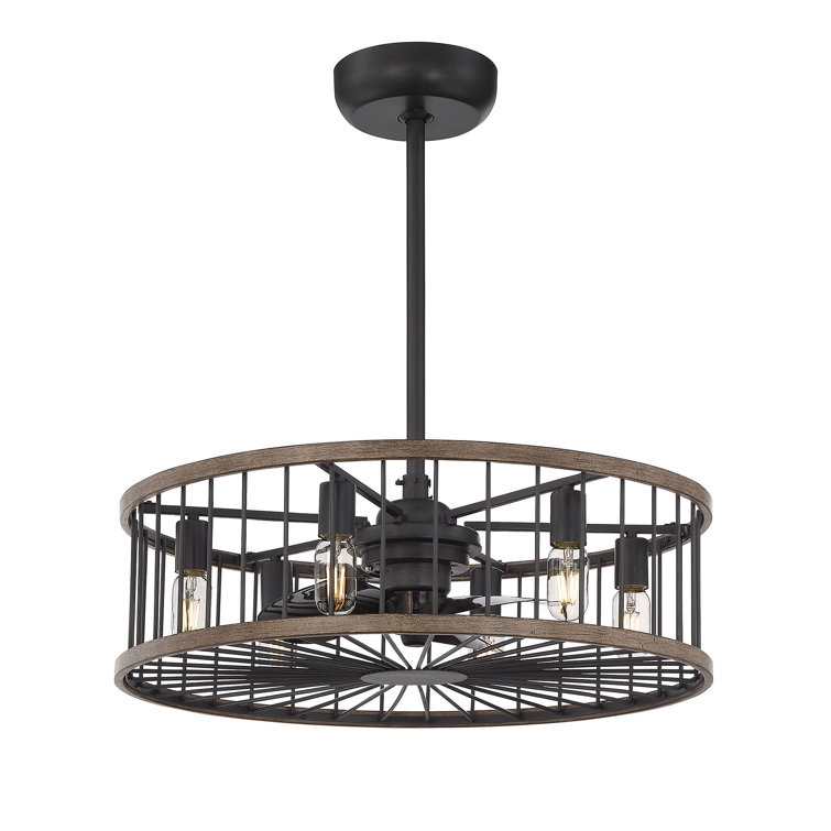 Marti 26" 6-Light Fandelier in Sapele with Remote Control