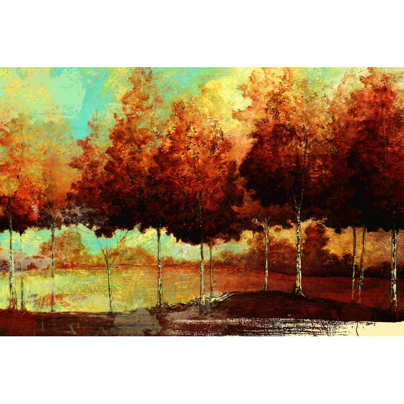 Painty Treeline 2 - peinture sur toile tendue, H 24 po x l 36 po