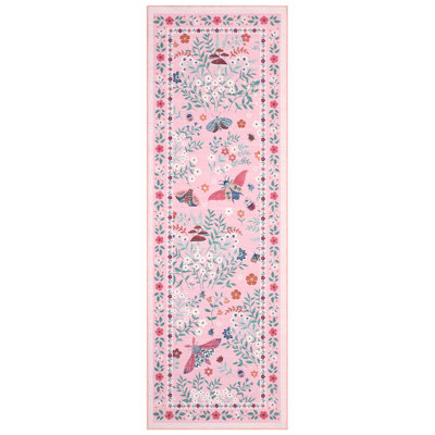 Area Rug for Living Room - Washable, Collapsible Floral Carpet with Non-Slip Backing Carpet for Living Room, Bedroom, Dining Room