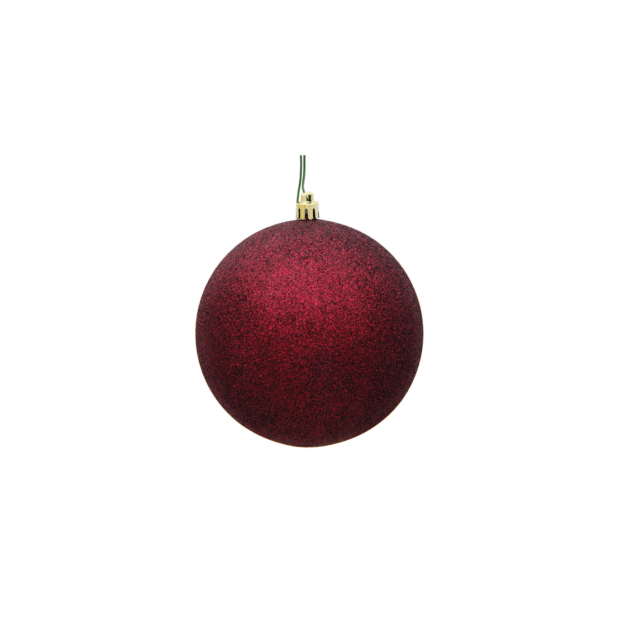 Holiday Solid Ball Ornament, Burgundy Glitter, 4.75" H x 4.75" W x 4.75" D