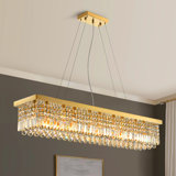 Anacelia 31.5''/39''/47'' Crystal Chandelier, Modern Kitchen Island Square/rectangle Chandelier with Crystal Accents