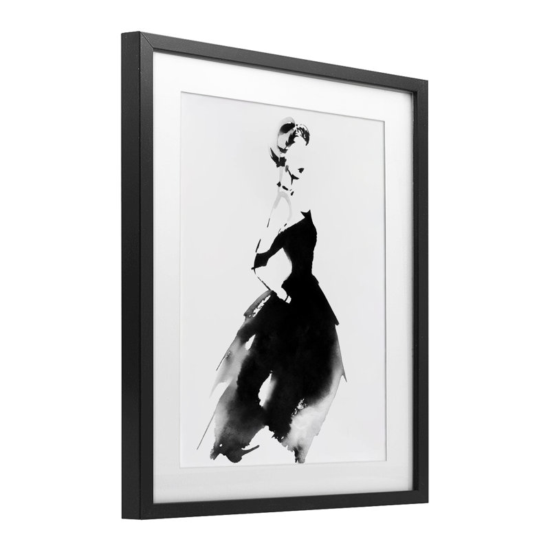 Shadow Waltz Silhouette, reproduction encadrée sous verre, conception de Svetlana Aleynikova, Cadre noir minuit sous verre