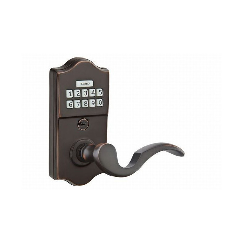 Poignée de porte à clé avec rosette Cortina, Bronze huilé, Gauche