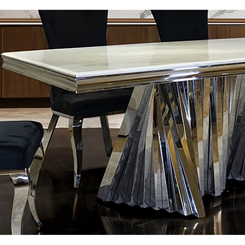 Ensemble de table de salle à manger 5 pièces Axelrod, Chrome chrome, Noir/chrome