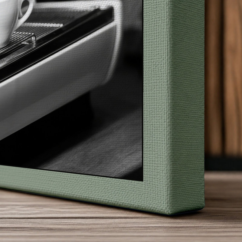 Espresso Machine Industrial - Wrapped Canvas, 18x12 - 45.7 x 30.5 cm, Sage Border
