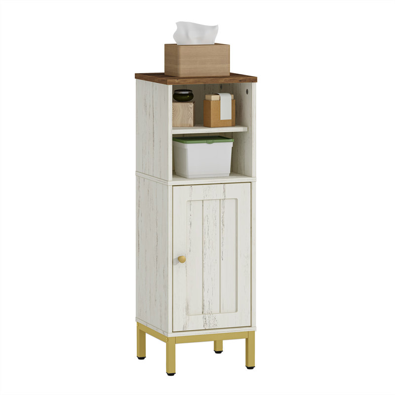 Armoire de rangement de salle de bain, armoire de coin avec tablettes, sens d'ouverture de porte personnalisé, organisateur de salle de bain avec tablette réglable pour la cuisine, le salon, armoire à papier hygiénique, blanc