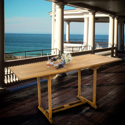 Extendable Rectangular Teak Outdoor Folding Bar Table
