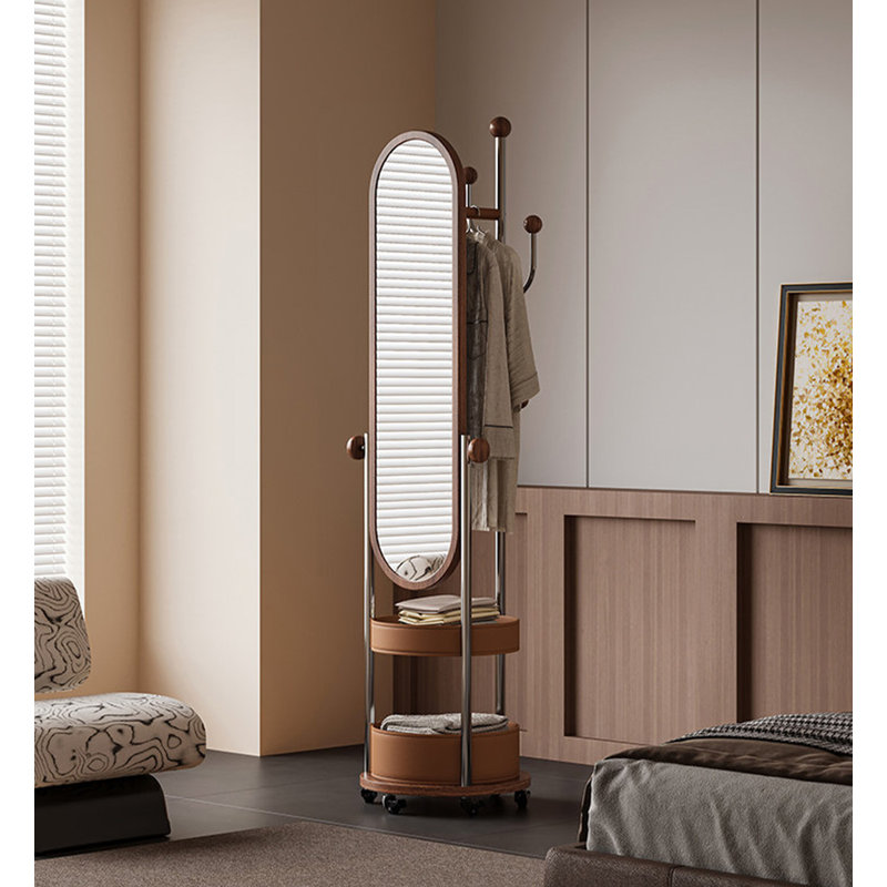 Miroir rotatif ovale en acier inoxydable 360