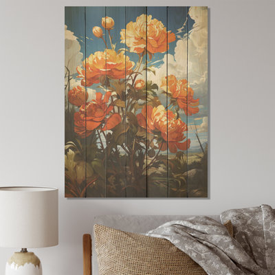 Pivoine beauté II - pivoines sur bois