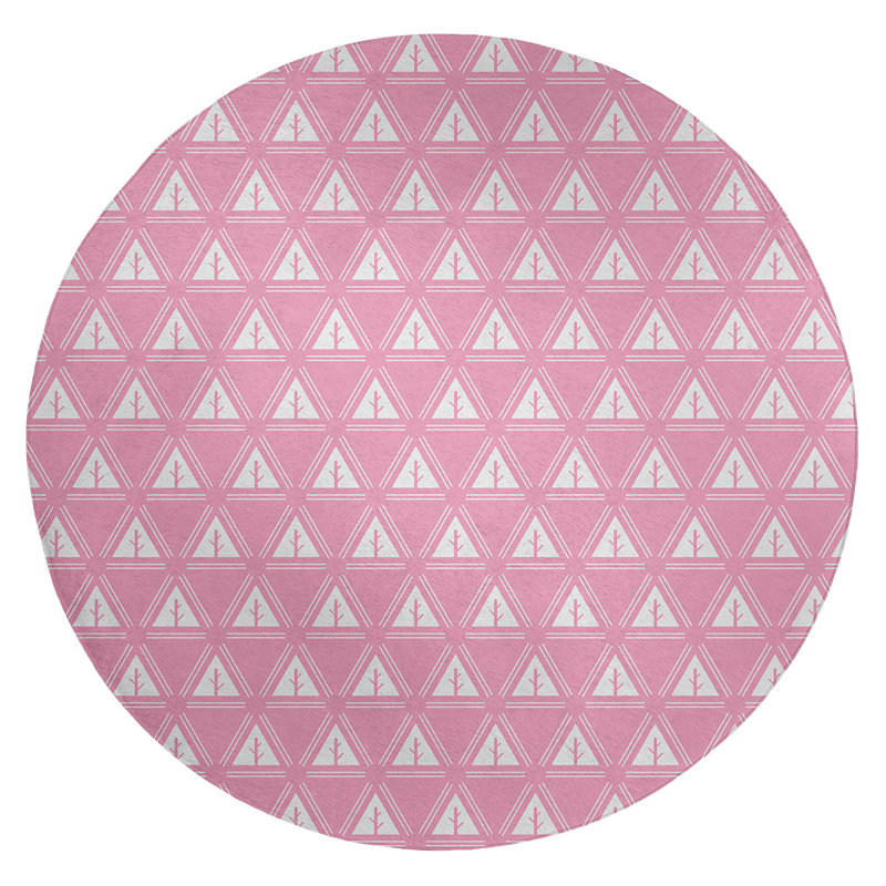 Tapis d’arbre minimaliste rose/blanc, Tapis de couloir 2 pi 5 po x 8 pi