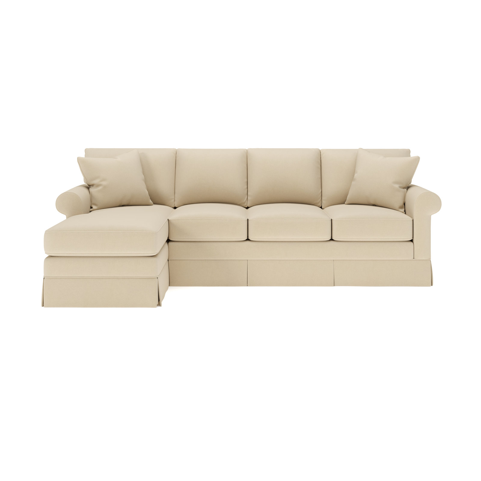 Friedman 2 - Piece Upholstered Sleeper Sectional, Left Hand Facing, Bayou Stone Canvas