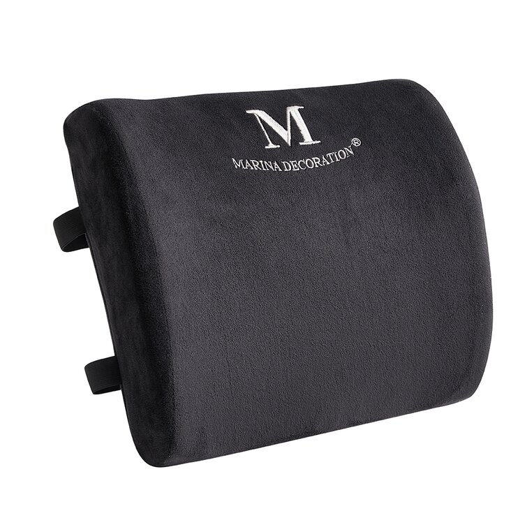 MT Lumbar Cushion Support Pillow Memory Foam Car Seat Home Office Chair  Gray