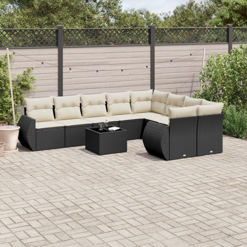 Vidaxl Garden Sofa Set Black
