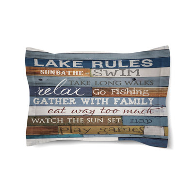 Lake Rules Cotton Pillow Sham