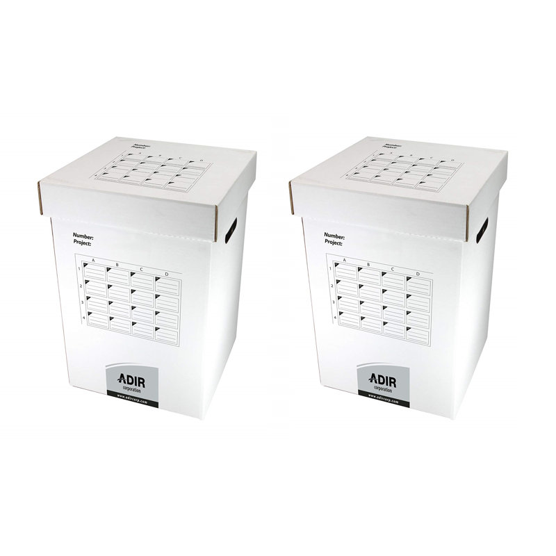 25 In. Corrugated Cardboard 16 Roll File Upright Storage Cabinet