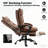 Luxurious Brown Leather Office Recliner Chair With Footrest - Adjustable For Home Office Relaxation-1804620551