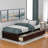 Solid Wood Platform Storage Bed-1304148861