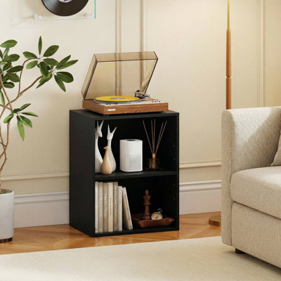2-Cube Freestanding Open Bookshelf, Scratch-Resistant Waterproof Finish, Fits Small Space, Bedroom, Study