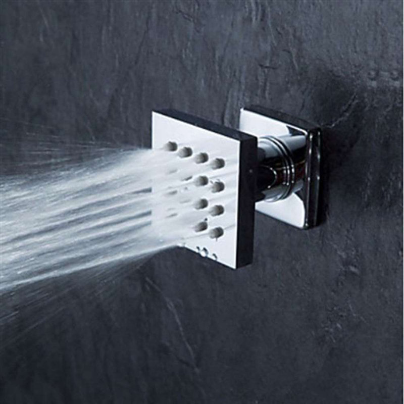 Ensemble de système de douche thermostatique à contrôle thermique précis avec finition chromée moderne