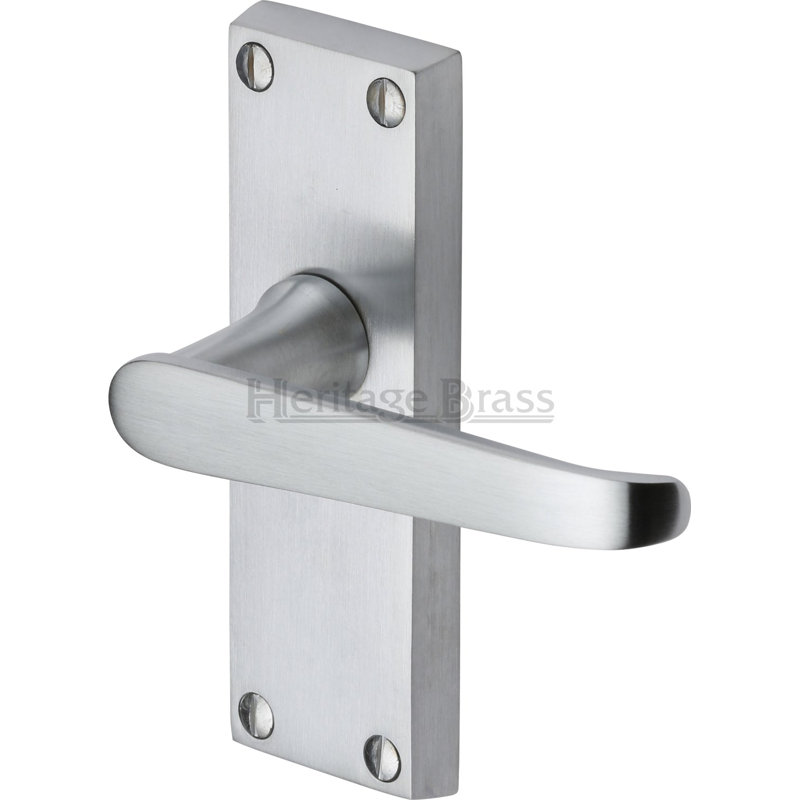 Heritage Brass Heritage Door Handle Lever Latch Victoria Design, Satin Chrome