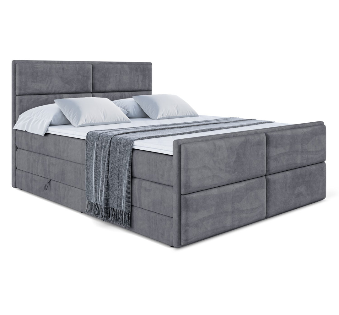 Boxspringbett mit bettkasten und Topper