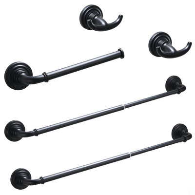 Ensemble de quincaillerie de salle de bain 4 pièces noir
