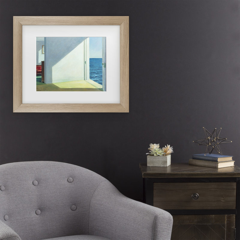 Art encadré mat par Edward Hopper, H 19,5 po x l 23,5 po x P 0,75 po, Argent