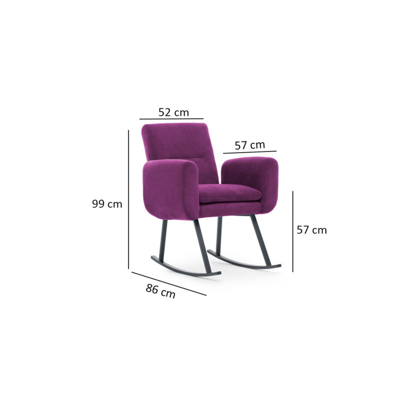 Chaise berçante Ebberta, Mauve