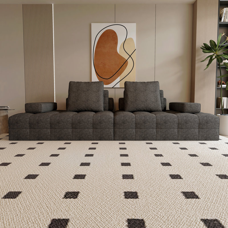 Boneless Sofa Couch For Living Room, Modern Loveseat Sofa With Extra Deep Seats, Comfy Armrests, Couches