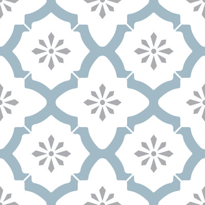 Alfama 30.48 x 30.48 cm Vinyl Tile in Blue/White 10 Per Pack
