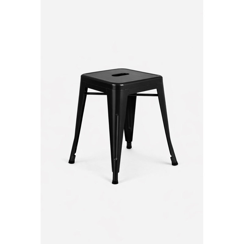 Tabouret d'appoint en métal Ron, Noir