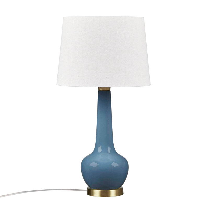 Lampe de table en céramique Genie, Bleu / doré