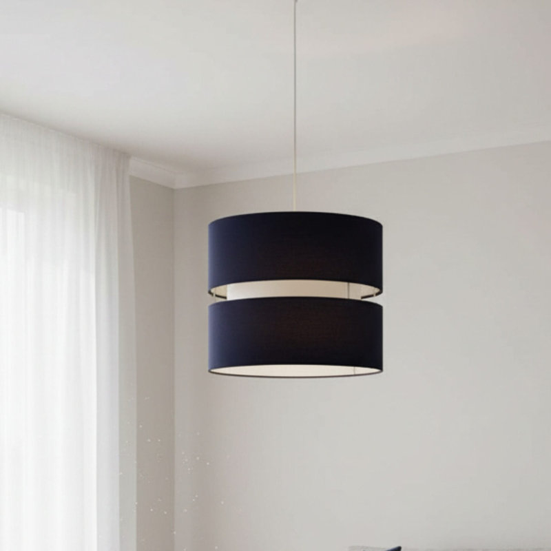 21.5 cm H Drum Cotton Pendant Shade ( Screw On ), Navy